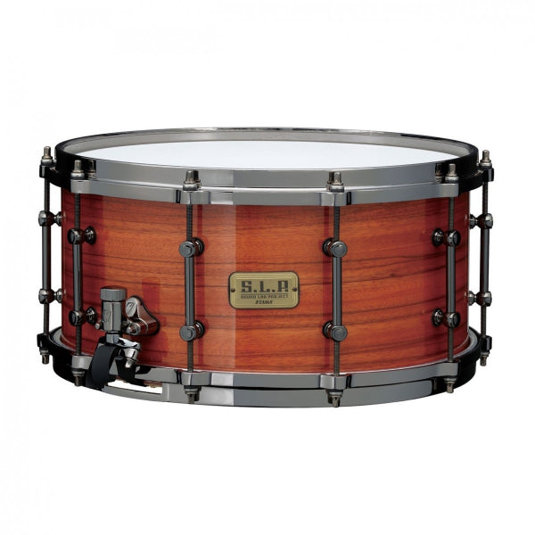 Tama SLP Limited 14 x 7 GMaple Snare Drum Gloss Tangerine Zebrawood