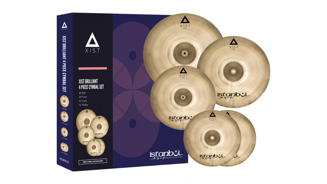 Istanbul Agop XIST Brilliant Finish Cymbal Set with Free 18 Crash and Bag
