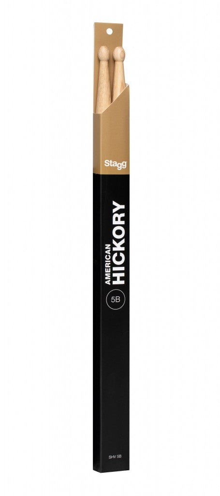 Stagg 5B Hickory Wood Tip Drum Sticks