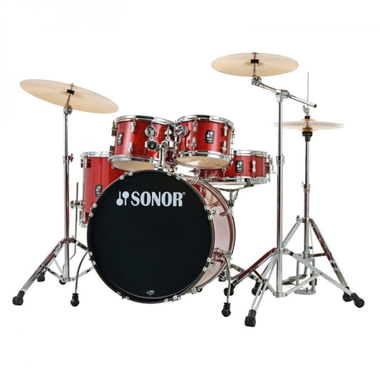 Sonor AQX 20 5pc Drum Kit wHardware Red Moon Sparkle