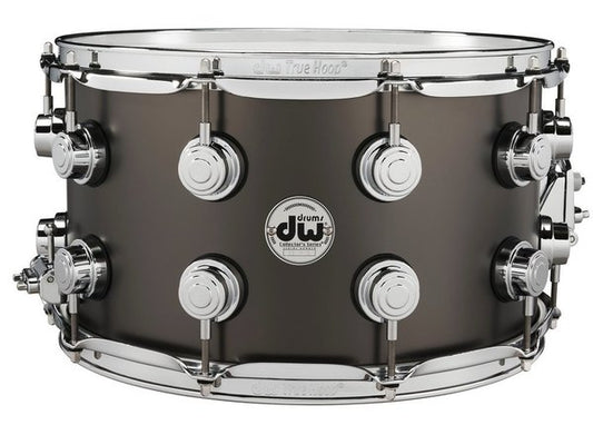 DW Satin Black Over Brass 14 x 8 Snare Drum