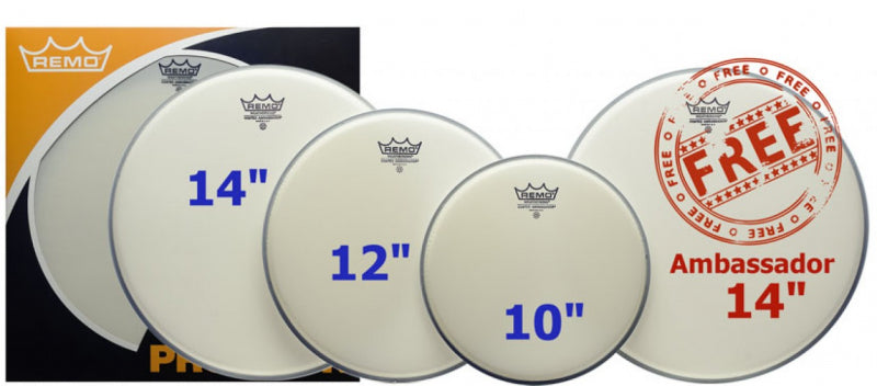 Remo Fusion ProPack Coated Ambassador  Free Snare Head 101214
