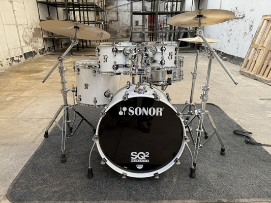 Sonor SQ2 Drum Kit White Sparkle High Gloss Finish Vintage Birch Shells