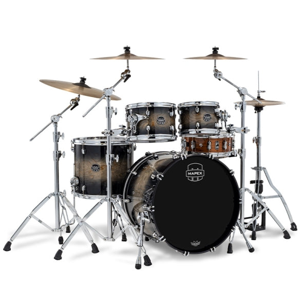 Mapex Saturn VI 22 4pc Fast Rock Shell Pack in Black Ink Burst