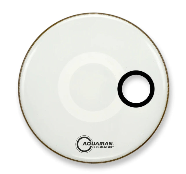 Aquarian Regulator RSM Offset Hole Gloss White 22 Resonant Bass Drum Head
