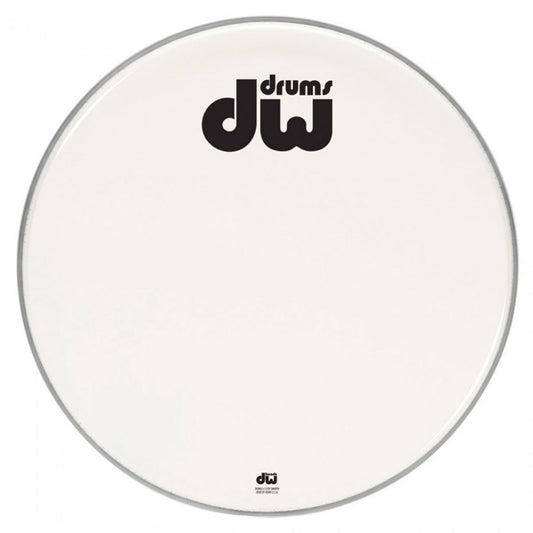 DW Bass Drum Logo Head Smooth White 24