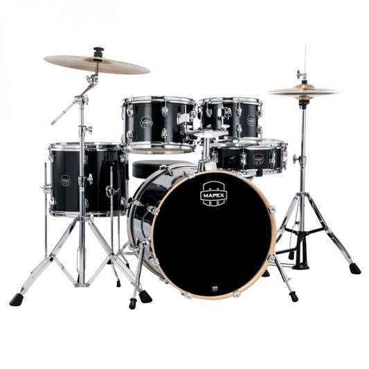 Mapex Venus 20 5pc Drum Kit Black Galaxy Sparkle with Cymbals  Throne